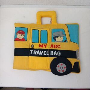 Pockets Of Learning Alphabet School Bus Soft Quiet Vintage Hands On